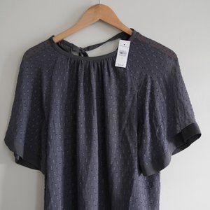Ann Taylor Charcoal Gray Blouse, Size Small, NWT